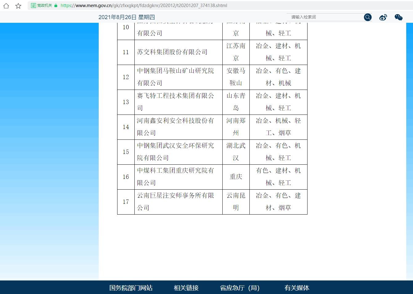 一級安全標準化公示